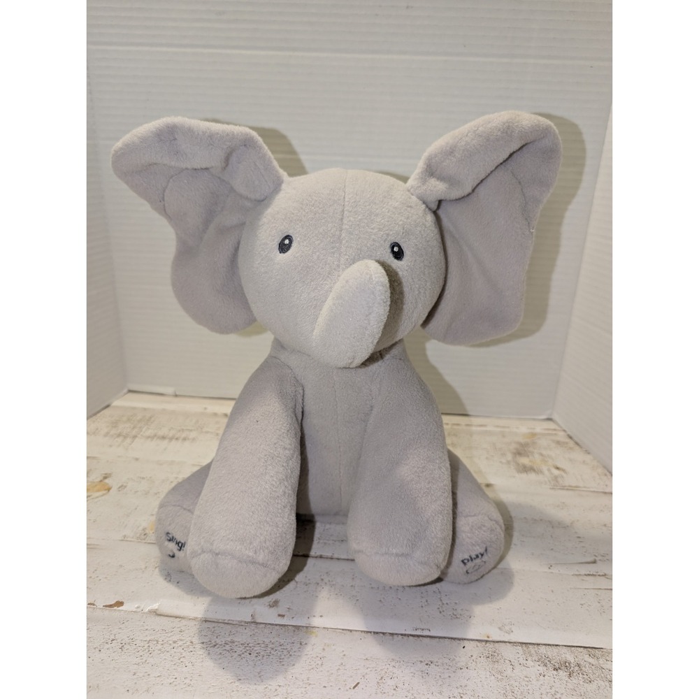 Baby Gund Animated Floppy The Elephant Peek a Boo & Sing Plush 12" Toy - WORKS